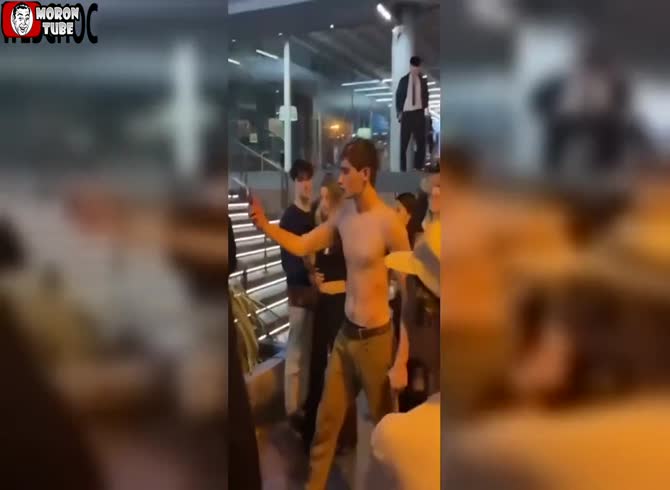 Video :An overconfident man is struck at the right spot and falls